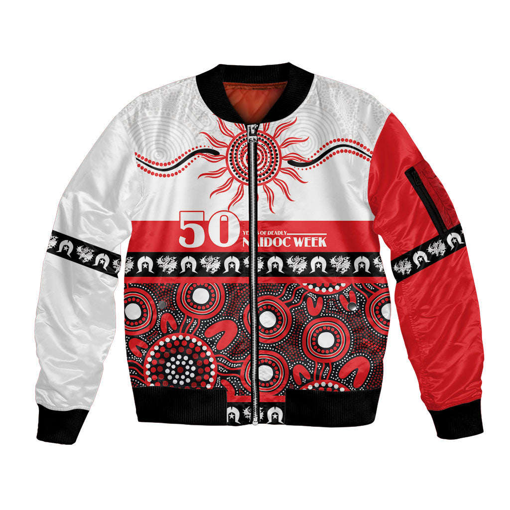 Dragons NAIDOC Week Personalised Sleeve Zip Bomber Jacket Aboriginal Torres Strait Islanders Vibe