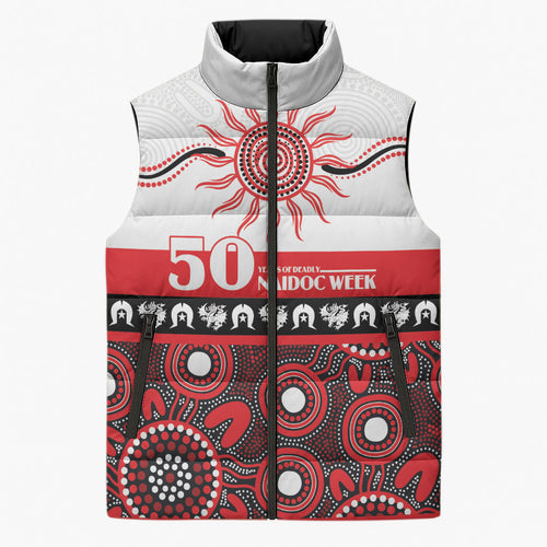 Dragons NAIDOC Week Personalised Sleeveless Puffer Jacket Aboriginal Torres Strait Islanders Vibe