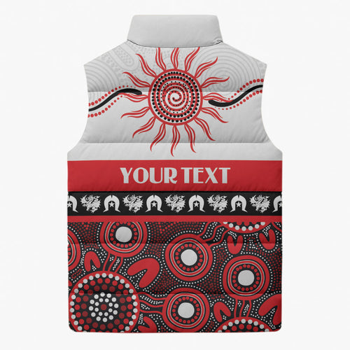 Dragons NAIDOC Week Personalised Sleeveless Puffer Jacket Aboriginal Torres Strait Islanders Vibe