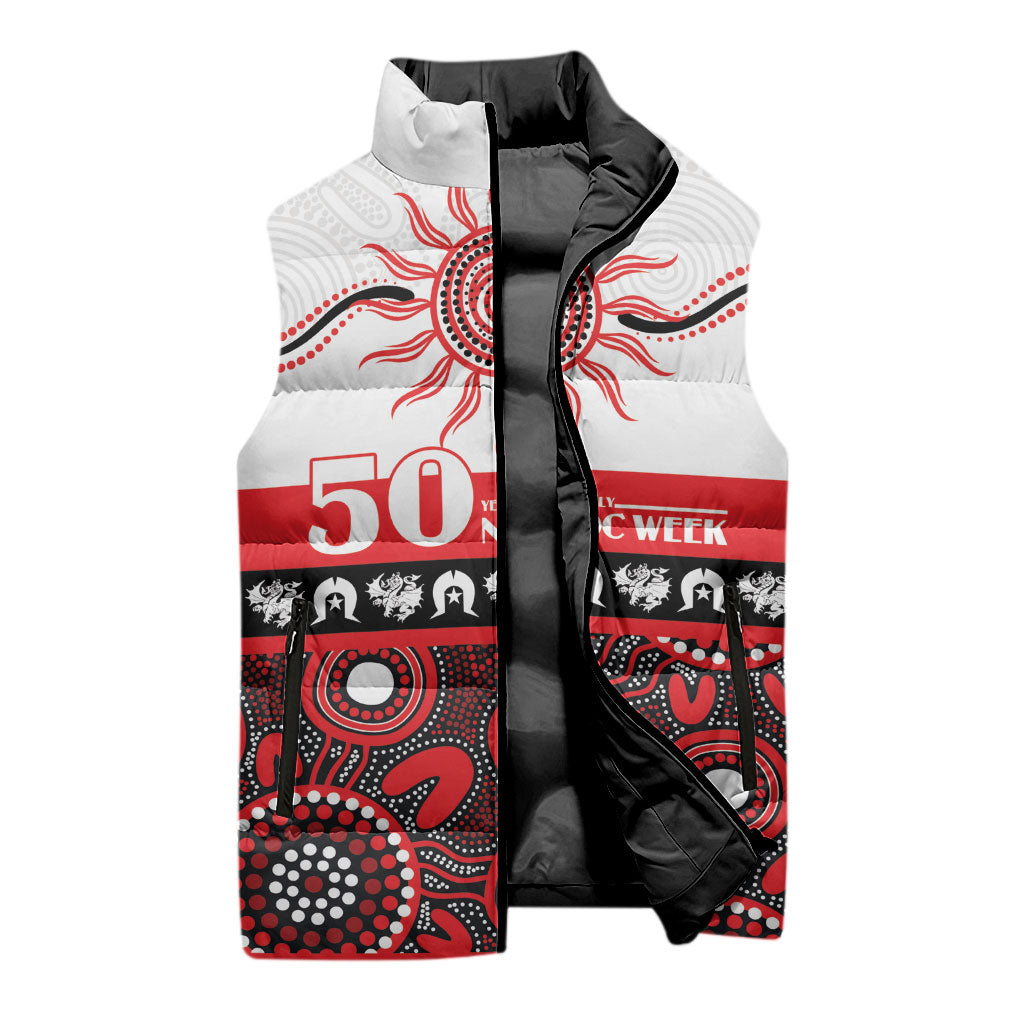 Dragons NAIDOC Week Personalised Sleeveless Puffer Jacket Aboriginal Torres Strait Islanders Vibe