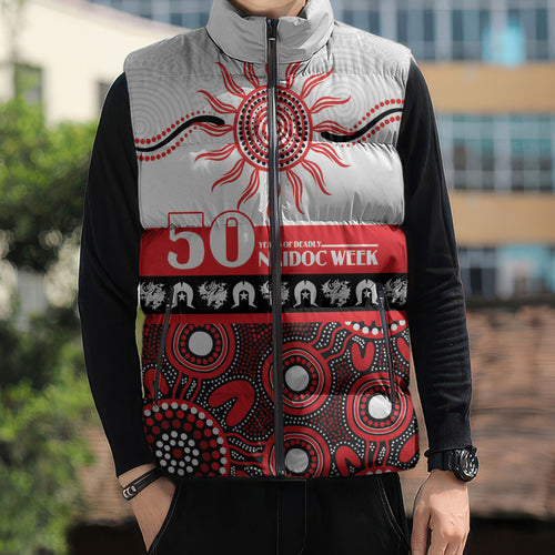 Dragons NAIDOC Week Personalised Sleeveless Puffer Jacket Aboriginal Torres Strait Islanders Vibe