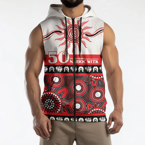 Dragons NAIDOC Week Personalised Sleeveless Zip Hoodie Aboriginal Torres Strait Islanders Vibe