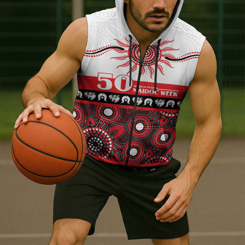 Dragons NAIDOC Week Personalised Sleeveless Zip Hoodie Aboriginal Torres Strait Islanders Vibe