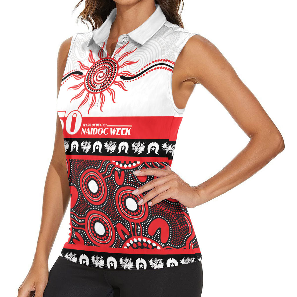 Dragons NAIDOC Week Personalised Women Sleeveless Polo Shirt Aboriginal Torres Strait Islanders Vibe