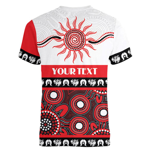 Dragons NAIDOC Week Personalised Women V-Neck T-Shirt Aboriginal Torres Strait Islanders Vibe