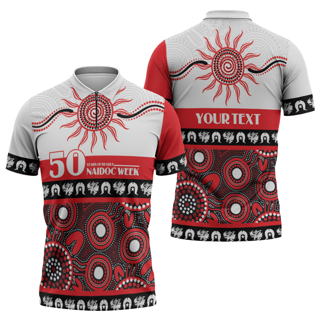 Dragons NAIDOC Week Personalised Zipper Polo Shirt Aboriginal Torres Strait Islanders Vibe