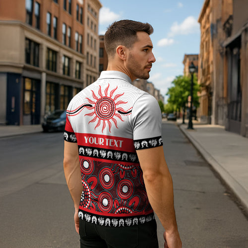 Dragons NAIDOC Week Personalised Zipper Polo Shirt Aboriginal Torres Strait Islanders Vibe