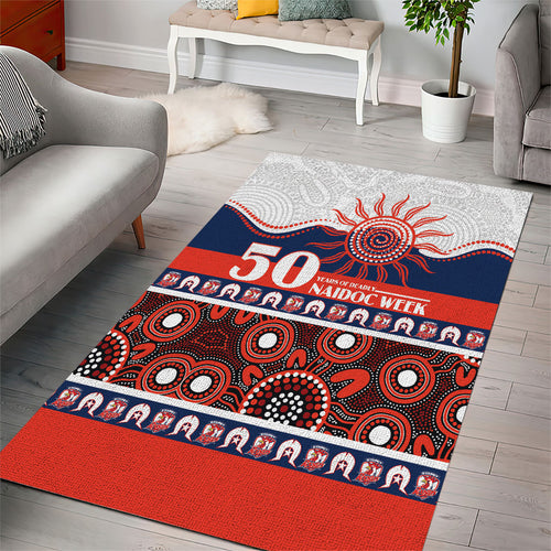 Roosters NAIDOC Week Area Rug Aboriginal Torres Strait Islanders Vibe