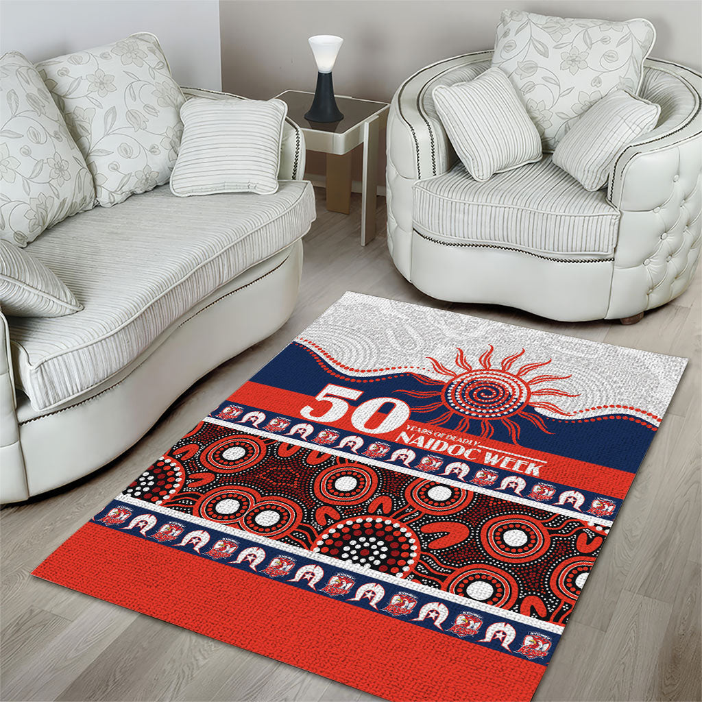 Roosters NAIDOC Week Area Rug Aboriginal Torres Strait Islanders Vibe