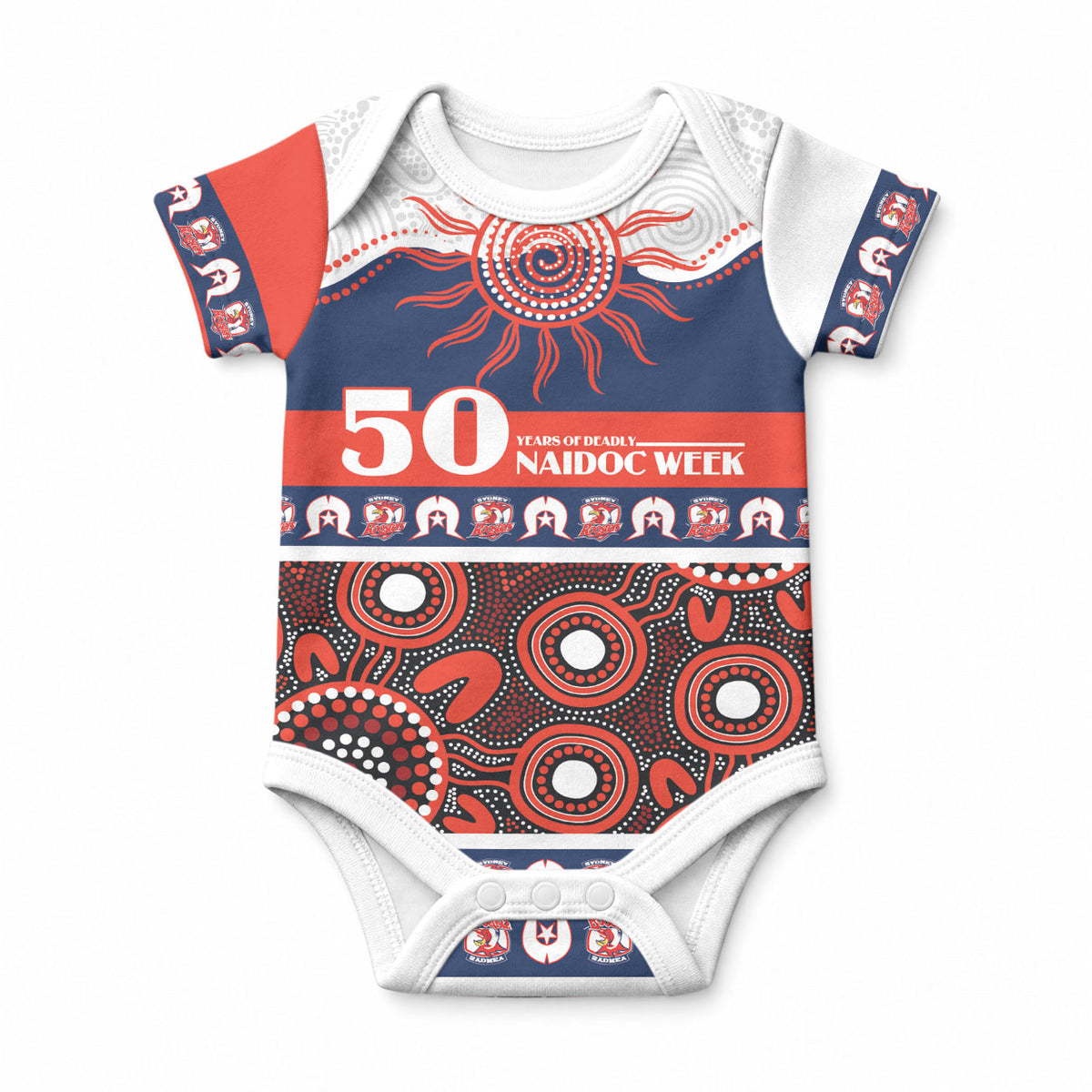 Roosters NAIDOC Week Personalised Baby Onesie Aboriginal Torres Strait Islanders Vibe