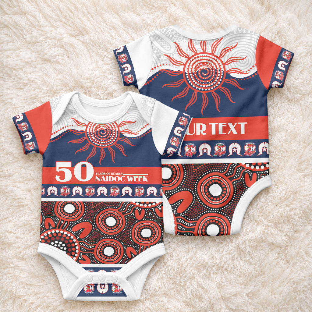 Roosters NAIDOC Week Personalised Baby Onesie Aboriginal Torres Strait Islanders Vibe