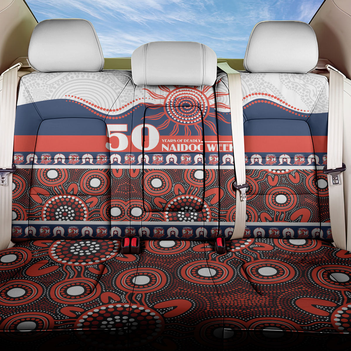 Roosters NAIDOC Week Back Car Seat Cover Aboriginal Torres Strait Islanders Vibe