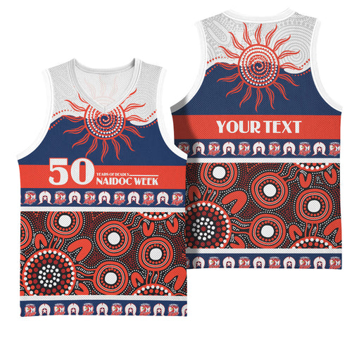 Roosters NAIDOC Week Personalised Basketball Jersey Aboriginal Torres Strait Islanders Vibe