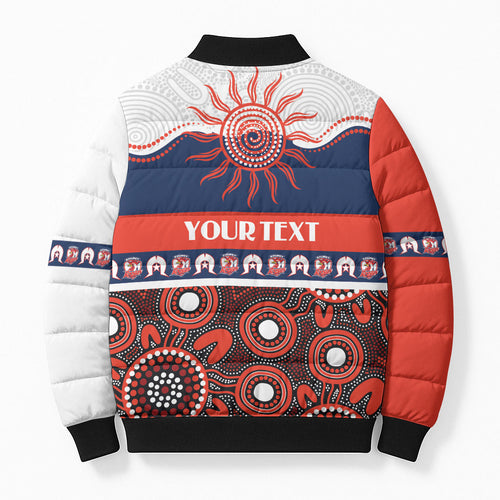 Roosters NAIDOC Week Personalised Bomber Puffer Jacket Aboriginal Torres Strait Islanders Vibe
