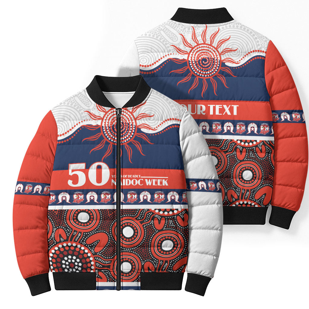 Roosters NAIDOC Week Personalised Bomber Puffer Jacket Aboriginal Torres Strait Islanders Vibe
