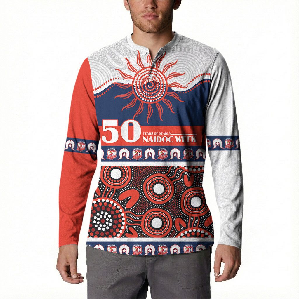 Roosters NAIDOC Week Personalised Button Sweatshirt Aboriginal Torres Strait Islanders Vibe