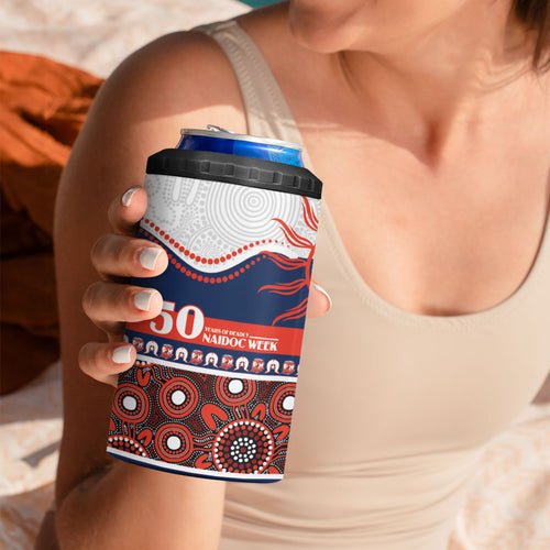 Roosters NAIDOC Week Personalised 4 in 1 Can Cooler Tumbler Aboriginal Torres Strait Islanders Vibe