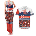 Roosters NAIDOC Week Personalised Couples Matching Tank Maxi Dress and Hawaiian Shirt Aboriginal Torres Strait Islanders Vibe