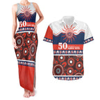 Roosters NAIDOC Week Personalised Couples Matching Tank Maxi Dress and Hawaiian Shirt Aboriginal Torres Strait Islanders Vibe