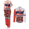 Roosters NAIDOC Week Personalised Couples Matching Tank Maxi Dress and Long Sleeve Button Shirt Aboriginal Torres Strait Islanders Vibe
