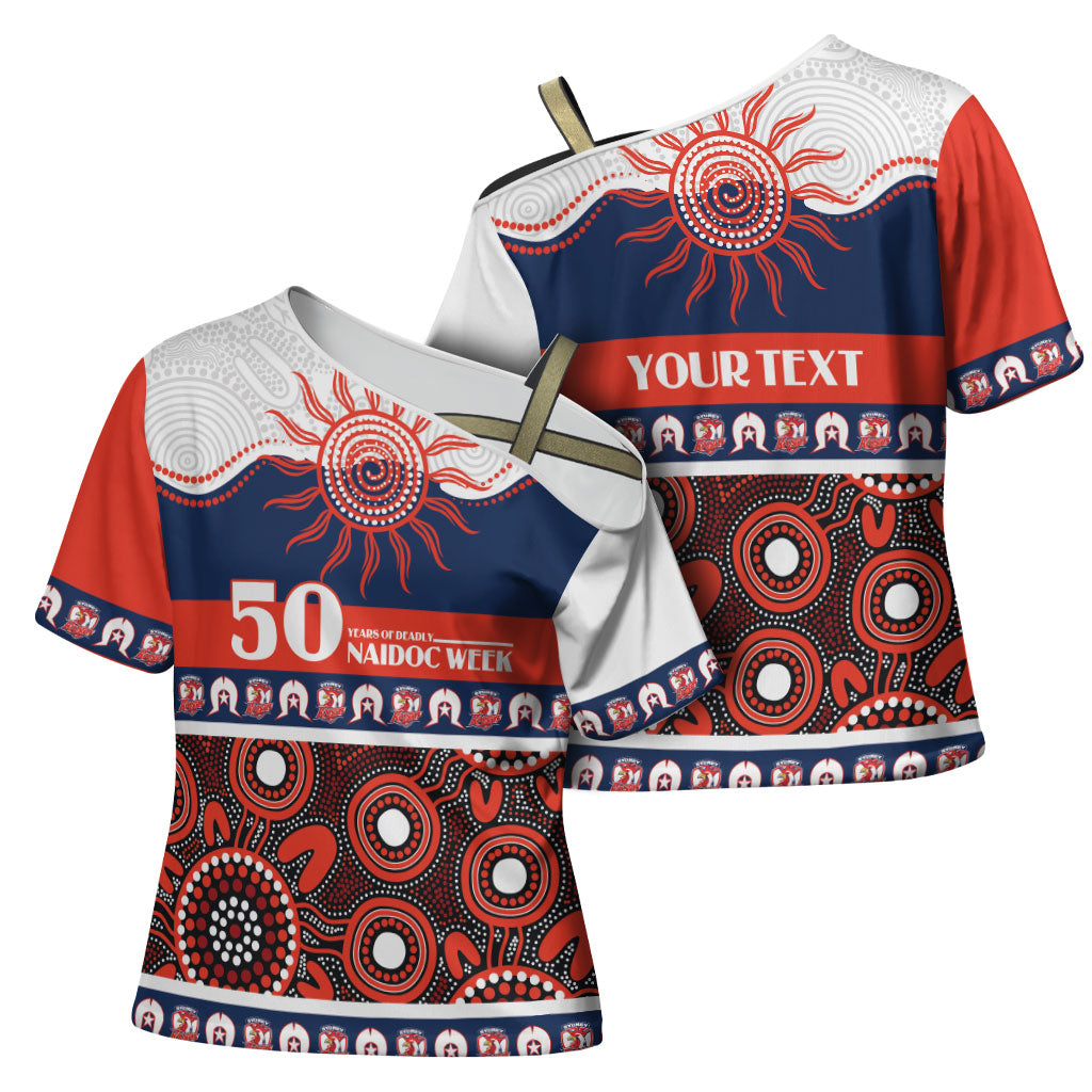 Roosters NAIDOC Week Personalised Cross Shoulder Shirt Aboriginal Torres Strait Islanders Vibe