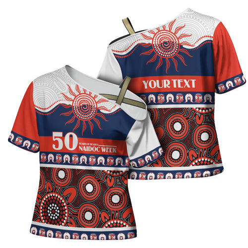 Roosters NAIDOC Week Personalised Cross Shoulder Shirt Aboriginal Torres Strait Islanders Vibe