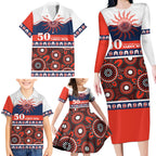 Roosters NAIDOC Week Personalised Family Matching Long Sleeve Bodycon Dress and Hawaiian Shirt Aboriginal Torres Strait Islanders Vibe