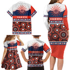 Roosters NAIDOC Week Personalised Family Matching Long Sleeve Bodycon Dress and Hawaiian Shirt Aboriginal Torres Strait Islanders Vibe