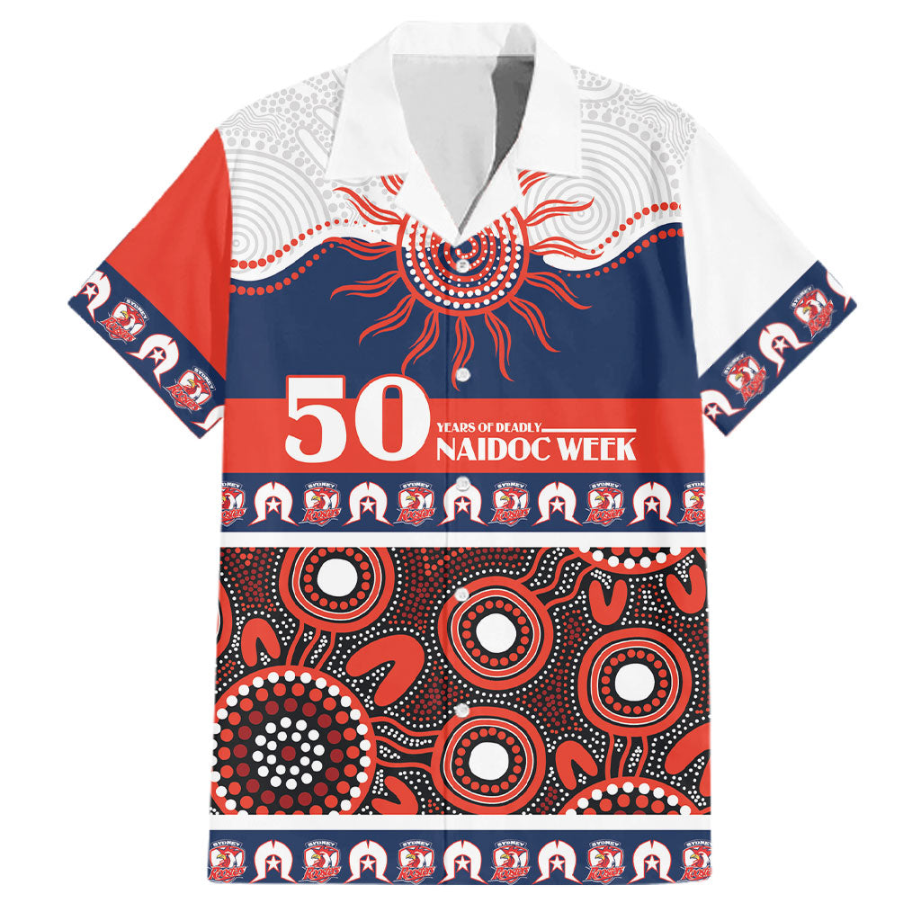 Roosters NAIDOC Week Personalised Family Matching Mermaid Dress and Hawaiian Shirt Aboriginal Torres Strait Islanders Vibe