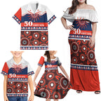 Roosters NAIDOC Week Personalised Family Matching Off Shoulder Maxi Dress and Hawaiian Shirt Aboriginal Torres Strait Islanders Vibe