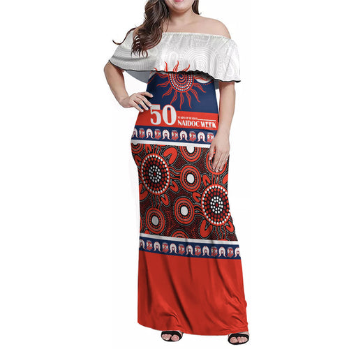 Roosters NAIDOC Week Personalised Family Matching Off Shoulder Maxi Dress and Hawaiian Shirt Aboriginal Torres Strait Islanders Vibe
