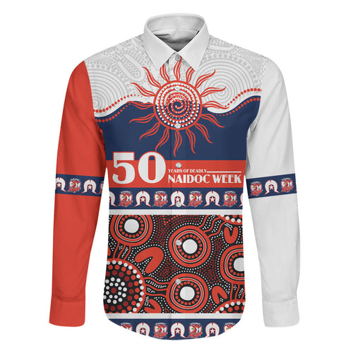Roosters NAIDOC Week Personalised Family Matching Off Shoulder Short Dress and Hawaiian Shirt Aboriginal Torres Strait Islanders Vibe