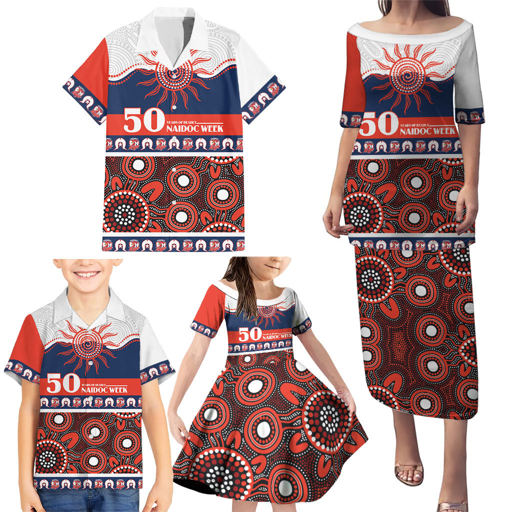 Roosters NAIDOC Week Personalised Family Matching Puletasi and Hawaiian Shirt Aboriginal Torres Strait Islanders Vibe