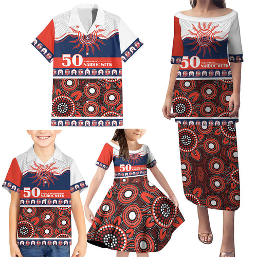 Roosters NAIDOC Week Personalised Family Matching Puletasi and Hawaiian Shirt Aboriginal Torres Strait Islanders Vibe