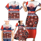 Roosters NAIDOC Week Personalised Family Matching Short Sleeve Bodycon Dress and Hawaiian Shirt Aboriginal Torres Strait Islanders Vibe