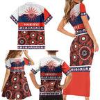 Roosters NAIDOC Week Personalised Family Matching Short Sleeve Bodycon Dress and Hawaiian Shirt Aboriginal Torres Strait Islanders Vibe