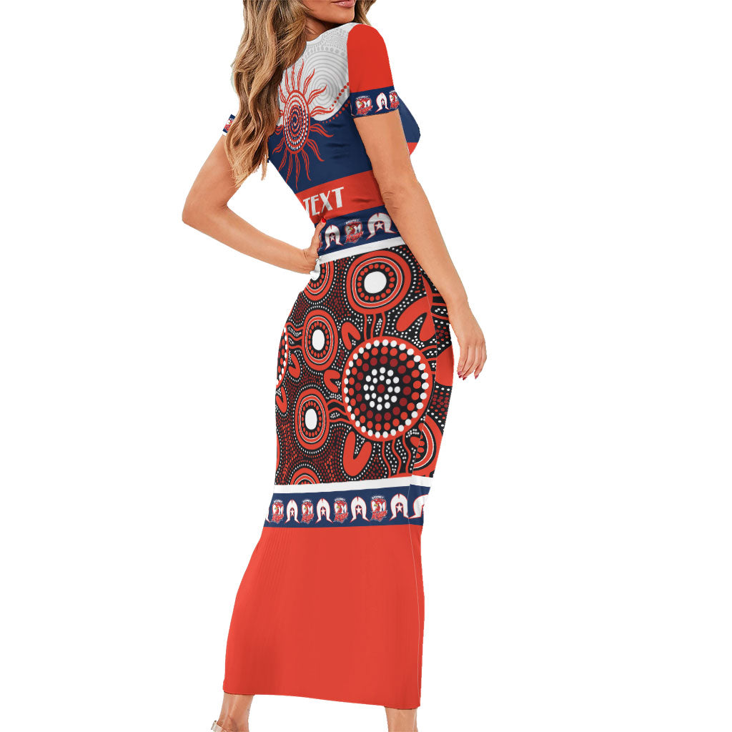 Roosters NAIDOC Week Personalised Family Matching Short Sleeve Bodycon Dress and Hawaiian Shirt Aboriginal Torres Strait Islanders Vibe