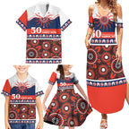 Roosters NAIDOC Week Personalised Family Matching Summer Maxi Dress and Hawaiian Shirt Aboriginal Torres Strait Islanders Vibe