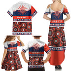 Roosters NAIDOC Week Personalised Family Matching Summer Maxi Dress and Hawaiian Shirt Aboriginal Torres Strait Islanders Vibe