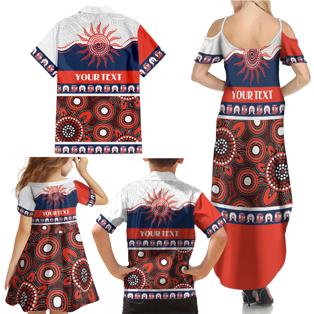 Roosters NAIDOC Week Personalised Family Matching Summer Maxi Dress and Hawaiian Shirt Aboriginal Torres Strait Islanders Vibe