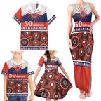 Roosters NAIDOC Week Personalised Family Matching Tank Maxi Dress and Hawaiian Shirt Aboriginal Torres Strait Islanders Vibe