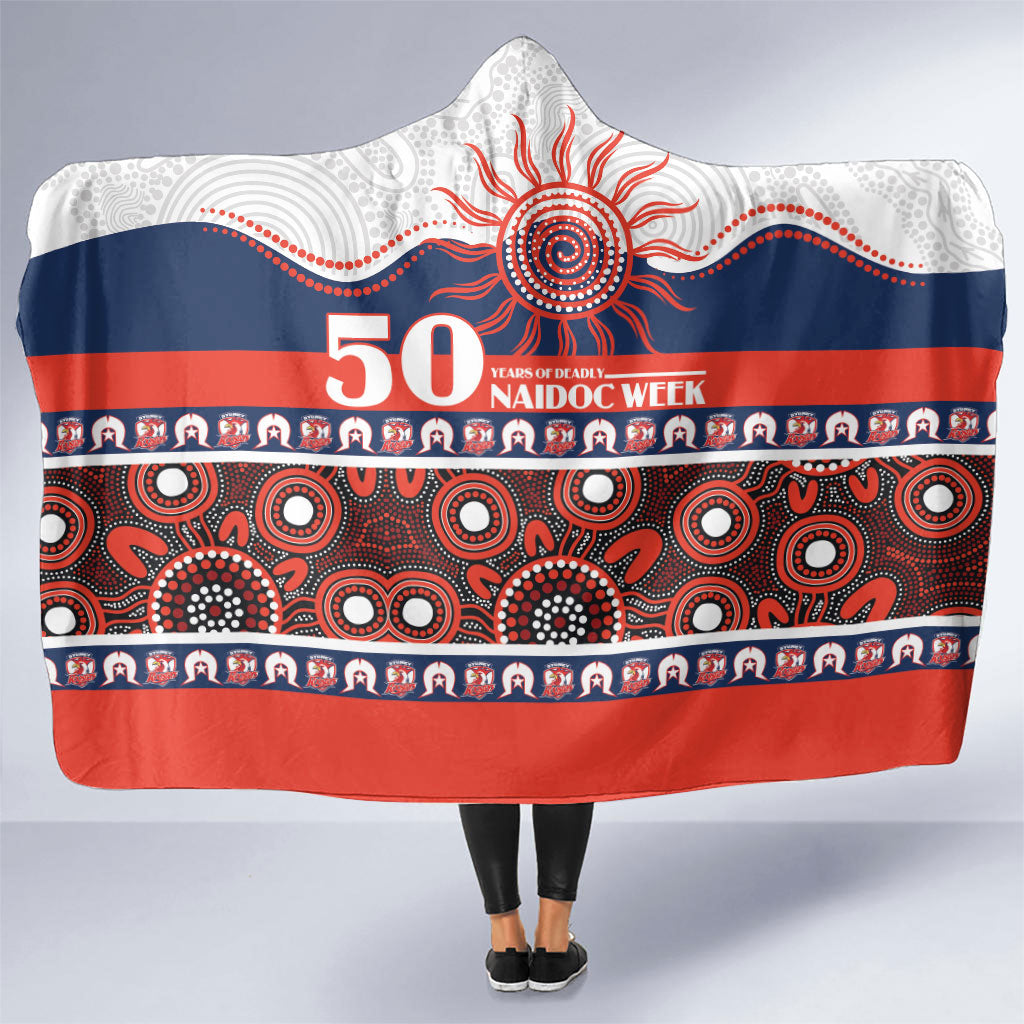 Roosters NAIDOC Week Hooded Blanket Aboriginal Torres Strait Islanders Vibe