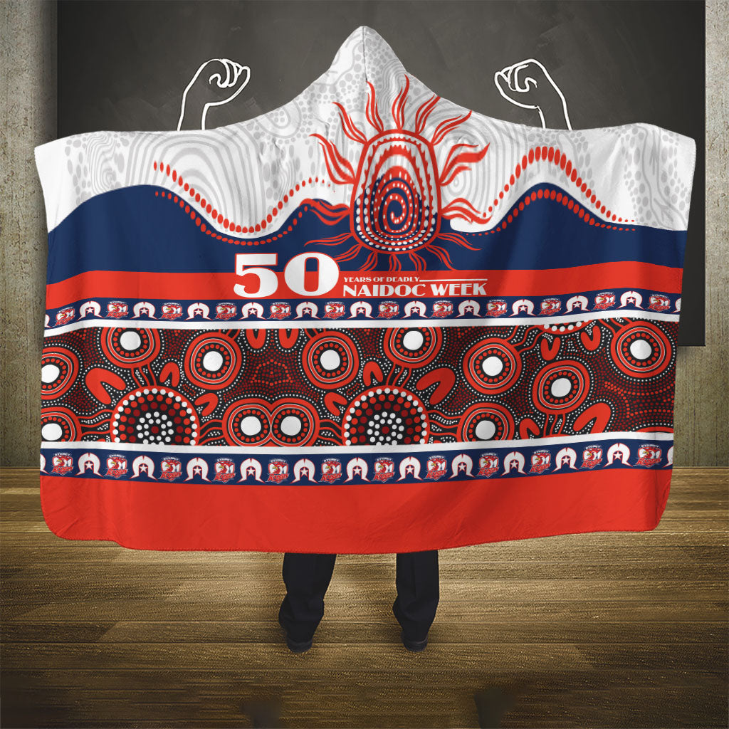 Roosters NAIDOC Week Hooded Blanket Aboriginal Torres Strait Islanders Vibe