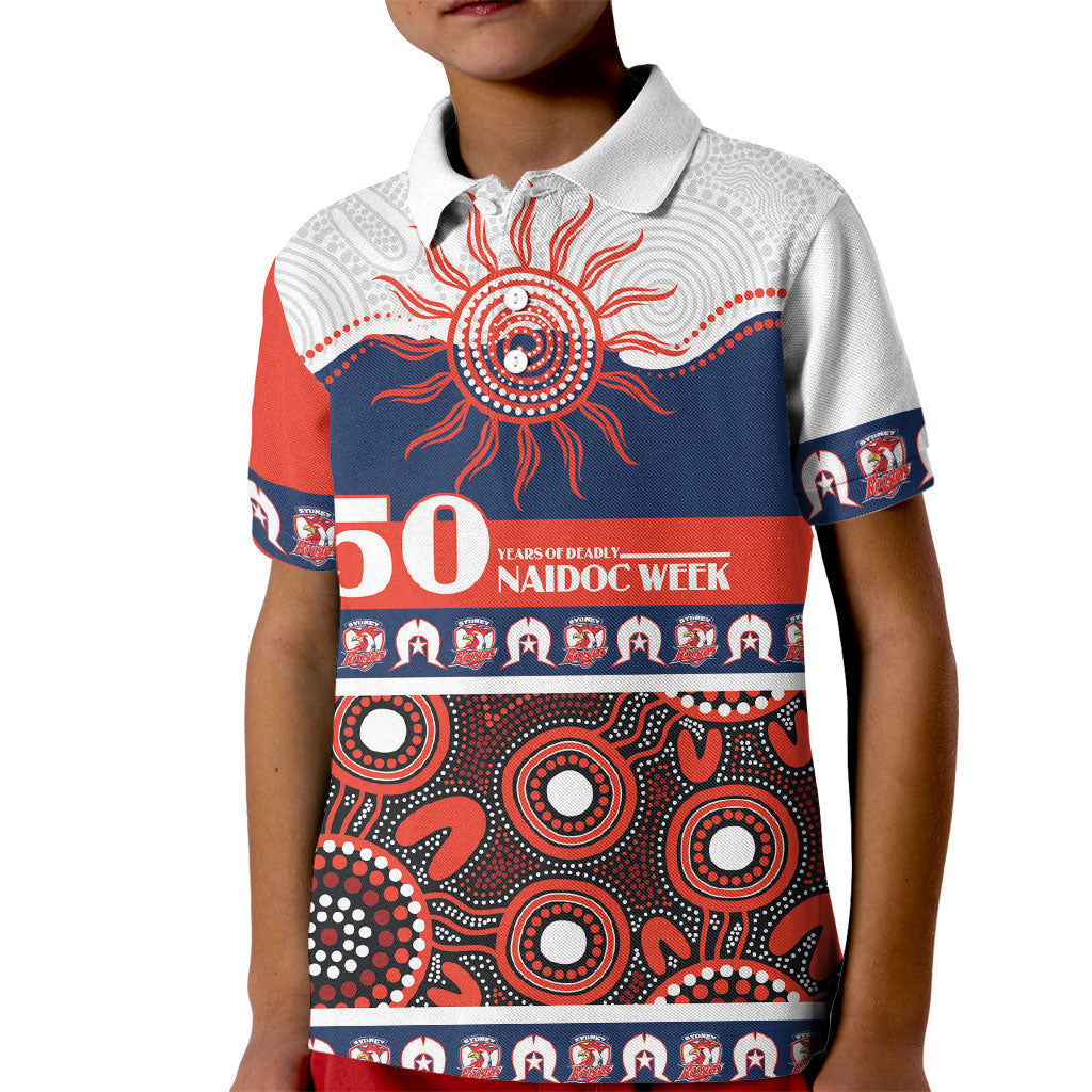 Roosters NAIDOC Week Personalised Kid Polo Shirt Aboriginal Torres Strait Islanders Vibe