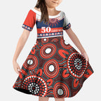 Roosters NAIDOC Week Personalised Kid Short Sleeve Dress Aboriginal Torres Strait Islanders Vibe