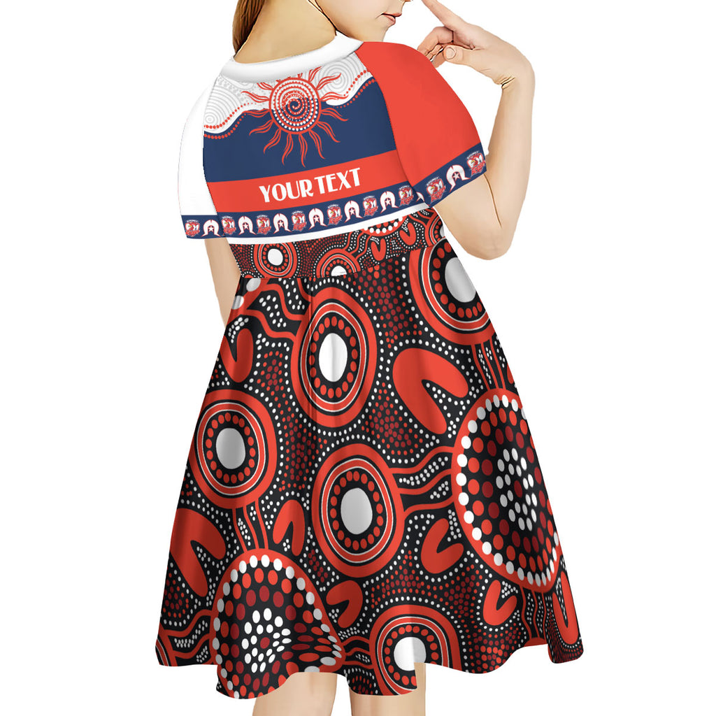 Roosters NAIDOC Week Personalised Kid Short Sleeve Dress Aboriginal Torres Strait Islanders Vibe