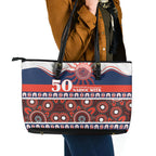 Roosters NAIDOC Week Leather Tote Bag Aboriginal Torres Strait Islanders Vibe