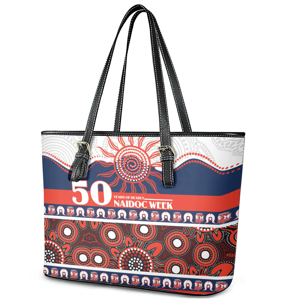 Roosters NAIDOC Week Leather Tote Bag Aboriginal Torres Strait Islanders Vibe