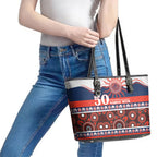 Roosters NAIDOC Week Leather Tote Bag Aboriginal Torres Strait Islanders Vibe