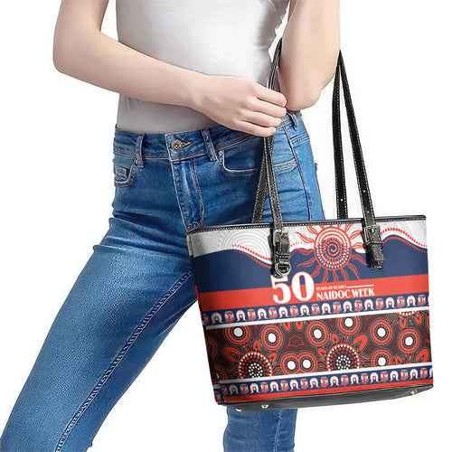 Roosters NAIDOC Week Leather Tote Bag Aboriginal Torres Strait Islanders Vibe
